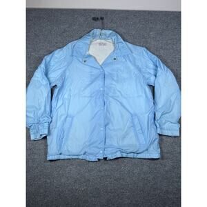 Vintage Sports Team Nylon Jacket Size XL Coach Light Blue Windbreaker Coach
